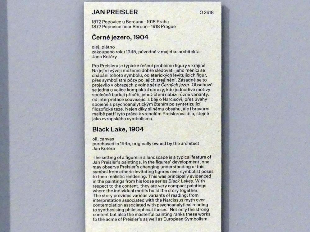 Jan Preisler (1895–1912), Schwarzer See, Prag, Nationalgalerie im Messepalast, Das lange Jahrhundert, Saal 22, 1904, Bild 2/2