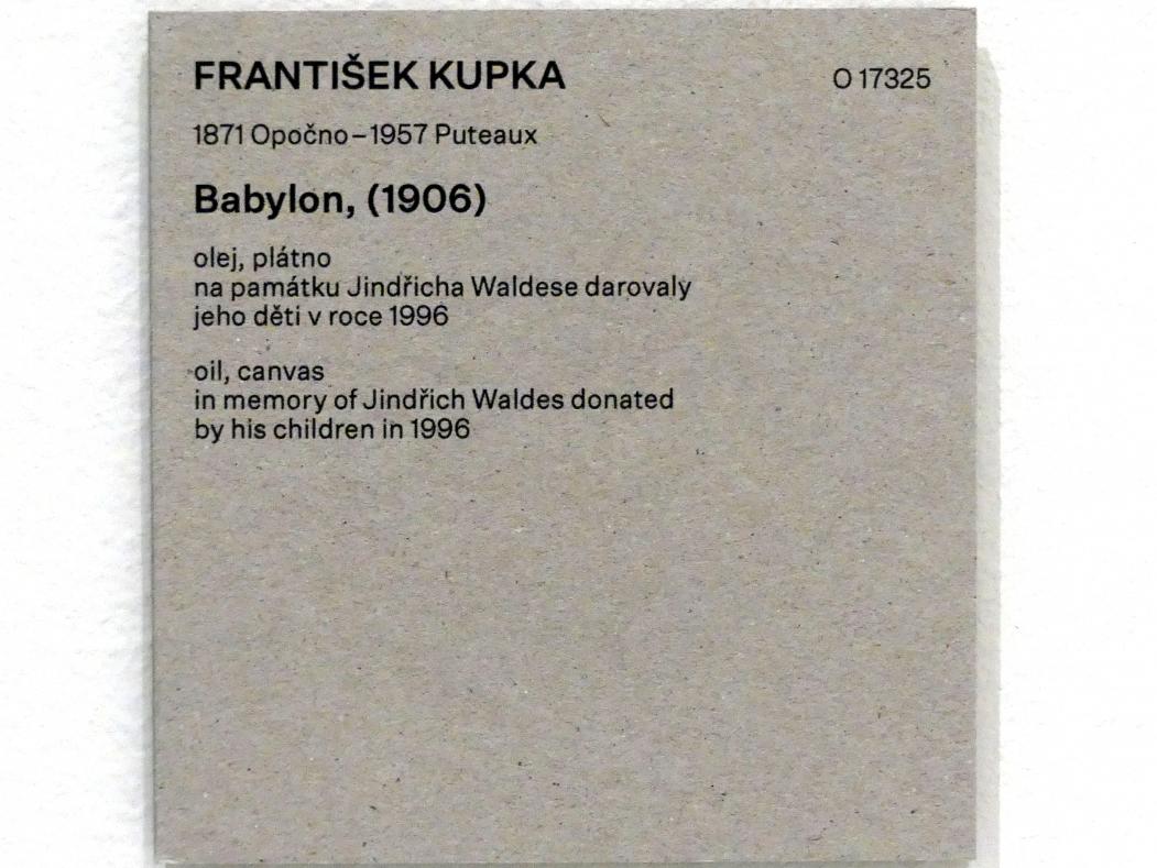 František (François) Kupka (1895–1953), Babylon, Prag, Nationalgalerie im Messepalast, Das lange Jahrhundert, Saal 23, 1906, Bild 2/2