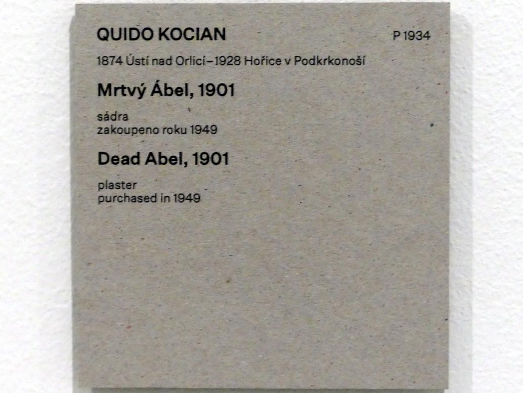 Quido Kocían (1897–1903), Der tote Abel, Prag, Nationalgalerie im Messepalast, Das lange Jahrhundert, Saal 26, 1901, Bild 5/5