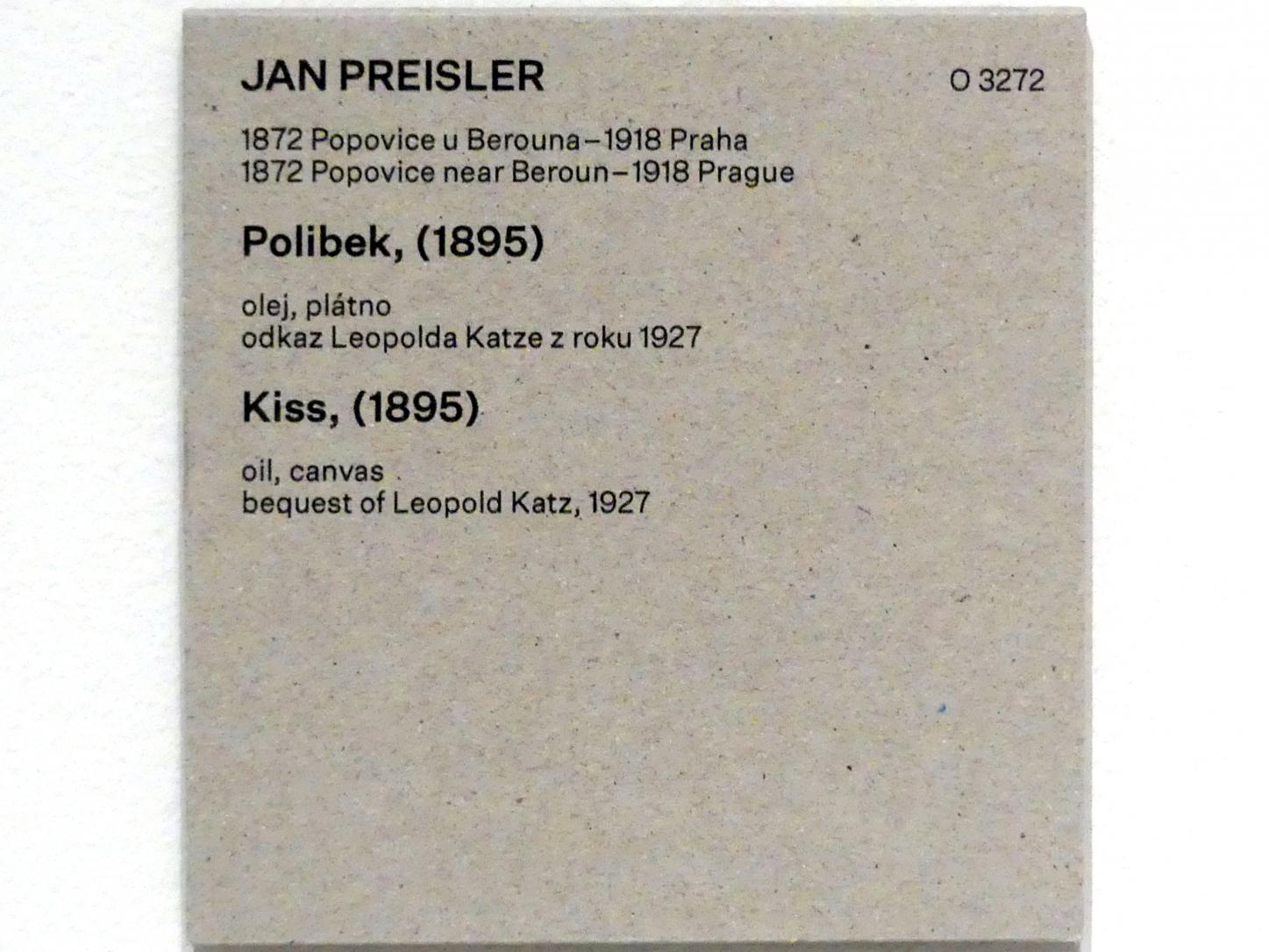 Jan Preisler (1895–1912), Kuss, Prag, Nationalgalerie im Messepalast, Das lange Jahrhundert, Saal 27, 1895, Bild 2/2