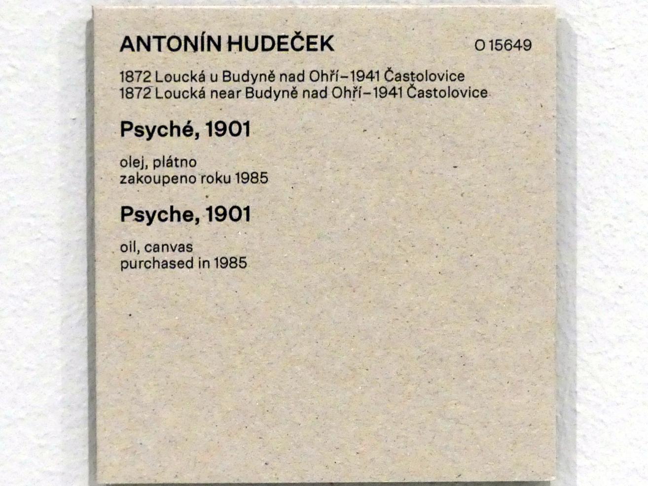 Antonín Hudeček (1894–1901), Psyche, Prag, Nationalgalerie im Messepalast, Das lange Jahrhundert, Saal 27, 1901, Bild 2/2