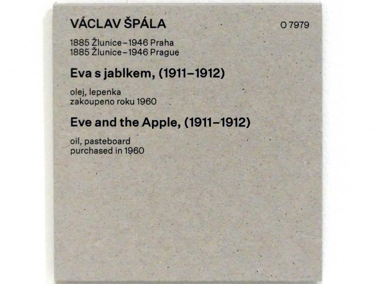 Václav Špála (1908–1927), Eva und der Apfel, Prag, Nationalgalerie im Messepalast, Das lange Jahrhundert, Saal 27, 1911–1912, Bild 2/2