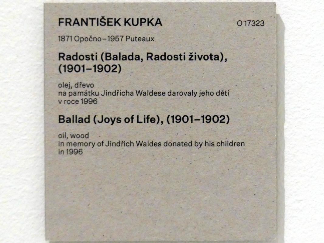 František (François) Kupka (1895–1953), Freude (Ballade, Lebensfreude), Prag, Nationalgalerie im Messepalast, Das lange Jahrhundert, Saal 30, 1901–1902, Bild 2/2