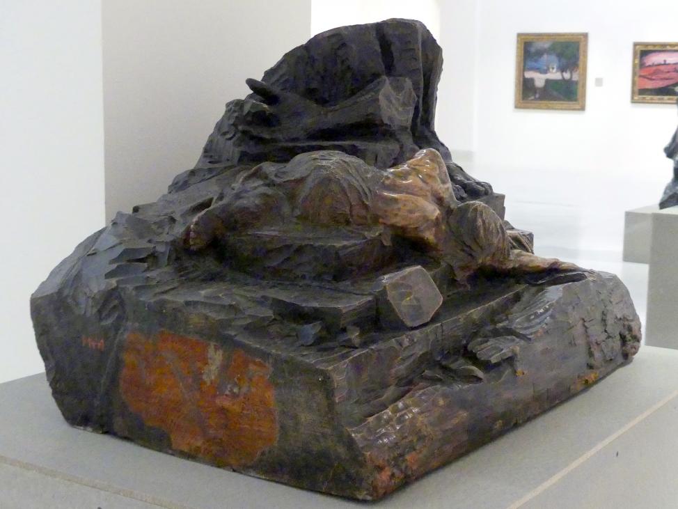 František Bílek (1897–1914), Gleichnis vom gewaltigen Untergang der Tschechen, Prag, Nationalgalerie im Messepalast, Das lange Jahrhundert, Saal 32, 1898, Bild 2/4