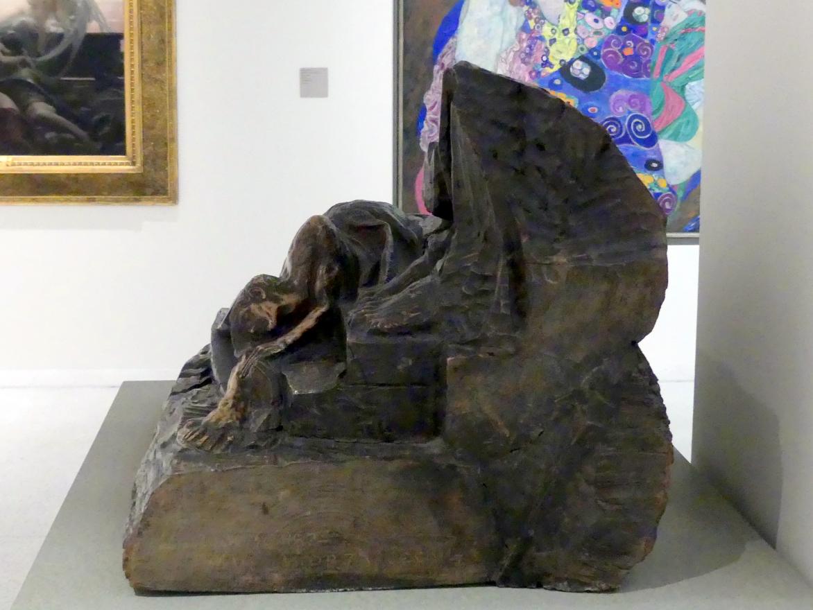 František Bílek (1897–1914), Gleichnis vom gewaltigen Untergang der Tschechen, Prag, Nationalgalerie im Messepalast, Das lange Jahrhundert, Saal 32, 1898, Bild 3/4