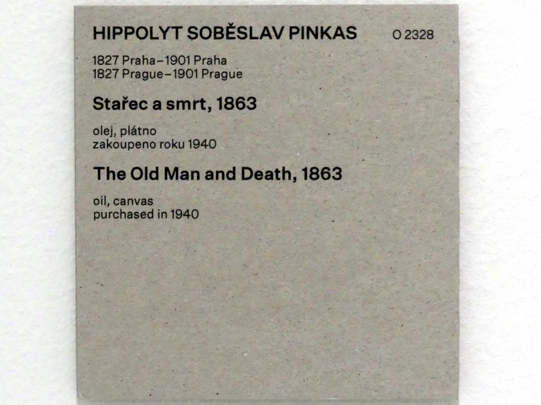 Soběslav Pinkas (1853–1863), Der Alte Mann und der Tod, Prag, Nationalgalerie im Messepalast, Das lange Jahrhundert, Saal 32, 1863, Bild 2/2