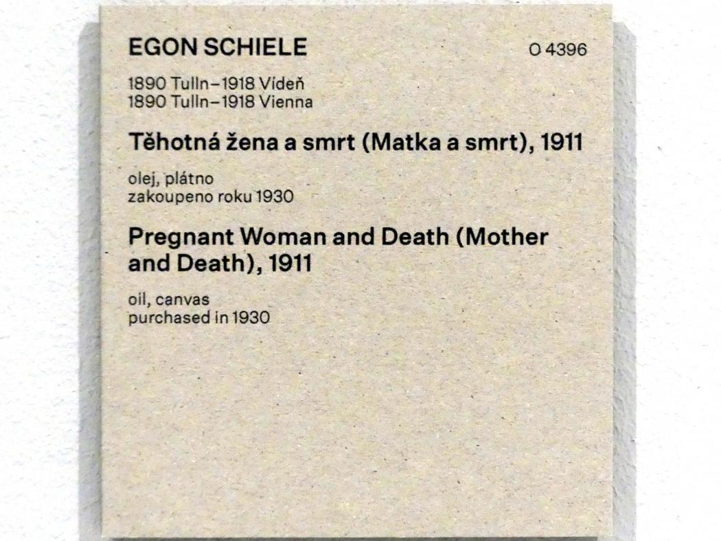 Egon Schiele (1908–1918), Schwangere Frau und der Tod (Mutter und Tod), Prag, Nationalgalerie im Messepalast, Das lange Jahrhundert, Saal 32, 1911, Bild 2/2