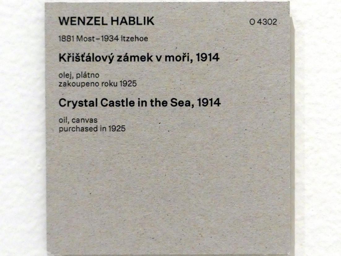 Wenzel August Hablik (1905–1925), Kristallburg im Meer, Prag, Nationalgalerie im Messepalast, Das lange Jahrhundert, Saal 34, 1914, Bild 2/2