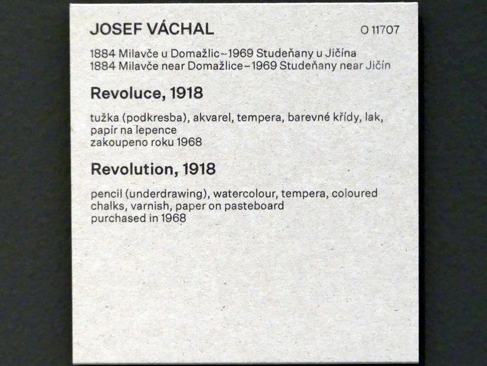 Josef Váchal (1909–1918), Revolution, Prag, Nationalgalerie im Messepalast, Das lange Jahrhundert, Saal 35, 1918, Bild 2/2