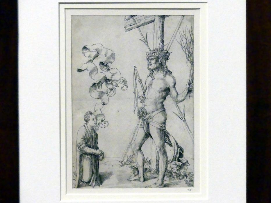 Hans Baldung Grien (1500–1544), Christoph II. Scheurl vor dem Schmerzensmann, Karlsruhe, Staatliche Kunsthalle, Ausstellung "Hans Baldung Grien, heilig | unheilig", Saal 1, um 1504