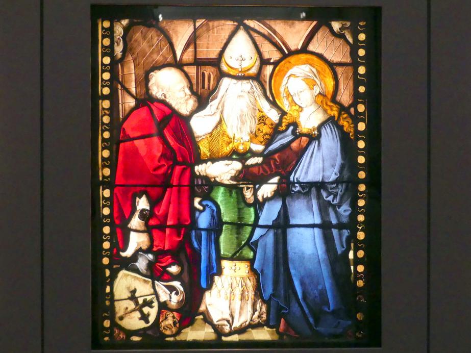 Hans Baldung Grien (1500–1544), Vier Scheiben aus der Kreuzgangverglasung des Nürnberger Karmeliterklosters, Nürnberg, ehem. Karmelitenkloster (1525 aufgelöst), jetzt Karlsruhe, Staatliche Kunsthalle, Ausstellung "Hans Baldung Grien, heilig | unheilig", Saal 1, um 1505–1507, Bild 2/5