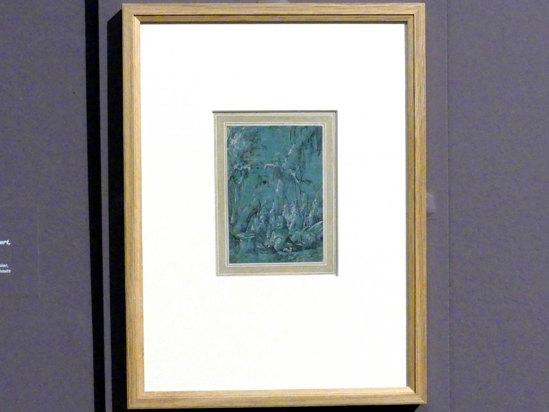 Albrecht Altdorfer (1507–1537), Der heilige Hieronymus als Büßer in der Wildnis, Karlsruhe, Staatliche Kunsthalle, Ausstellung "Hans Baldung Grien, heilig | unheilig", Saal 4, um 1510–1512, Bild 2/3