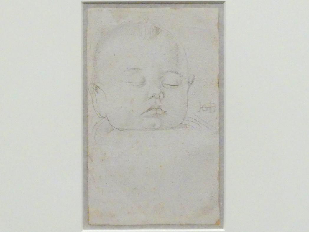 Hans Baldung Grien (1500–1544), Kopf eines schlafenden kleinen Jungen, Karlsruhe, Staatliche Kunsthalle, Ausstellung "Hans Baldung Grien, heilig | unheilig", Saal 5, um 1520–1525