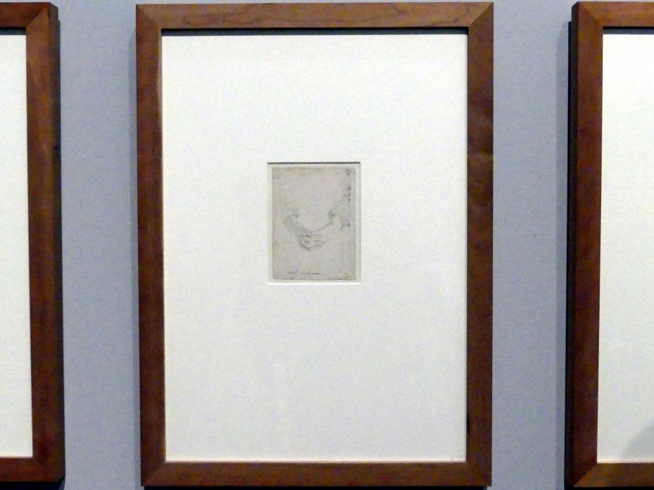 Hans Baldung Grien (1500–1544), Studie gefalteter Hände einer Frau, Karlsruhe, Staatliche Kunsthalle, Ausstellung "Hans Baldung Grien, heilig | unheilig", Saal 5, um 1512–1513, Bild 2/3