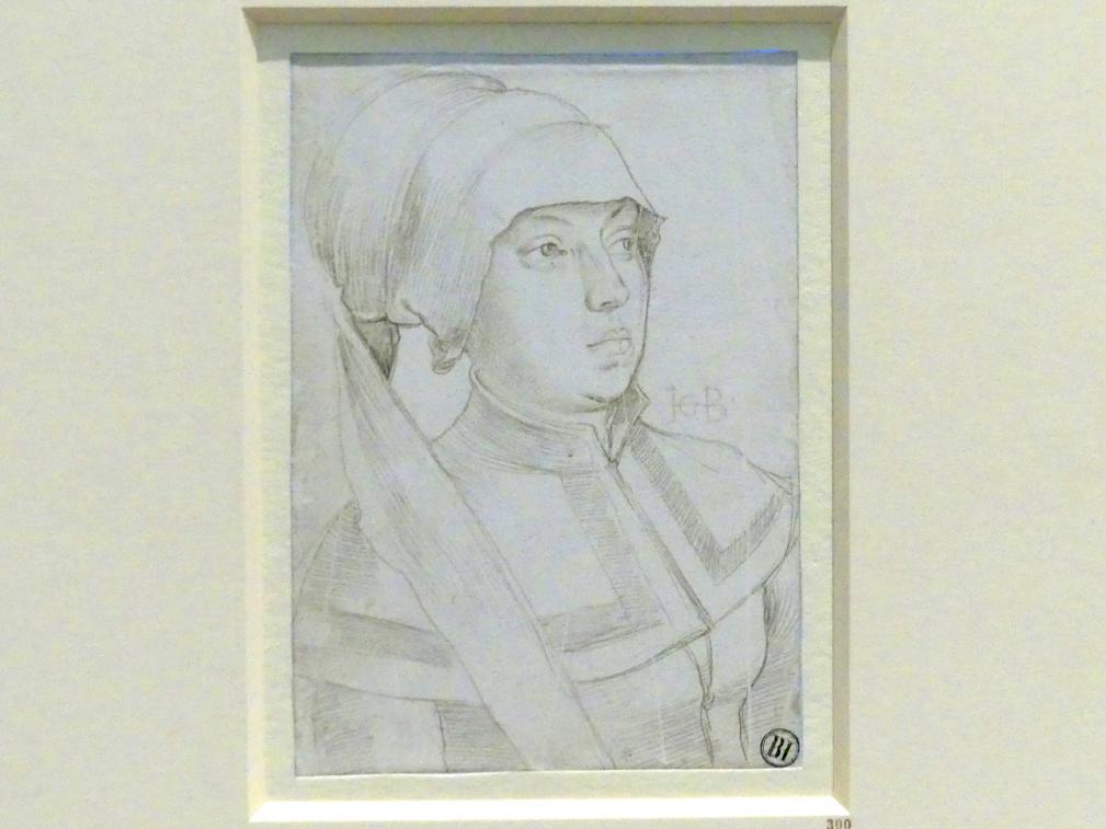 Hans Baldung Grien (1500–1544), Frau aus Hagenauer Geschlecht, Karlsruhe, Staatliche Kunsthalle, Ausstellung "Hans Baldung Grien, heilig | unheilig", Saal 5, um 1513–1515, Bild 1/3