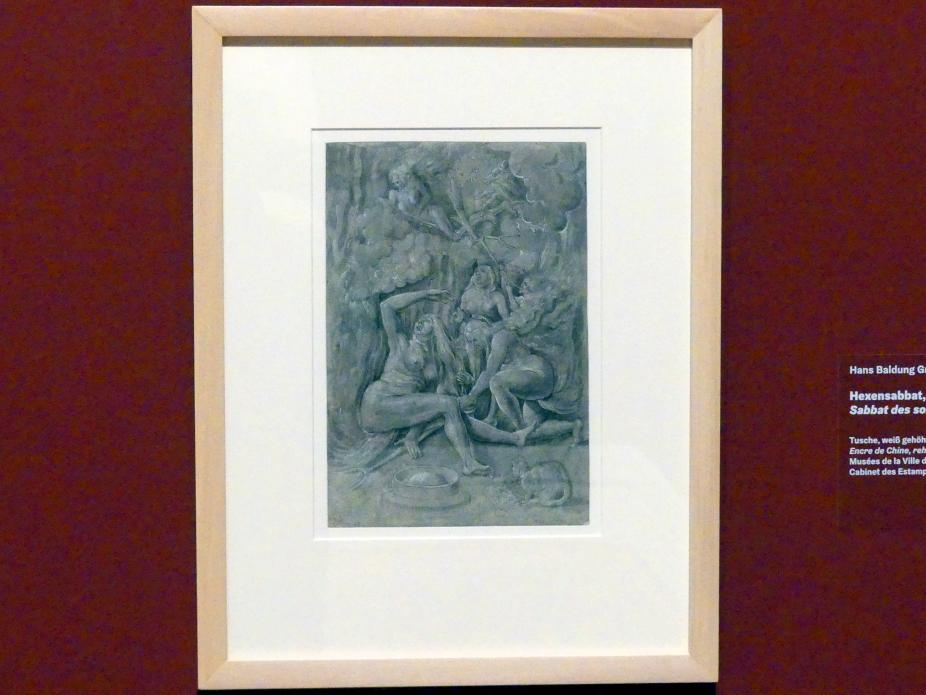 Hans Baldung Grien (Kopie) (1513–1600), Hexensabbat, Karlsruhe, Staatliche Kunsthalle, Ausstellung "Hans Baldung Grien, heilig | unheilig", Saal 7, 1517, Bild 2/3
