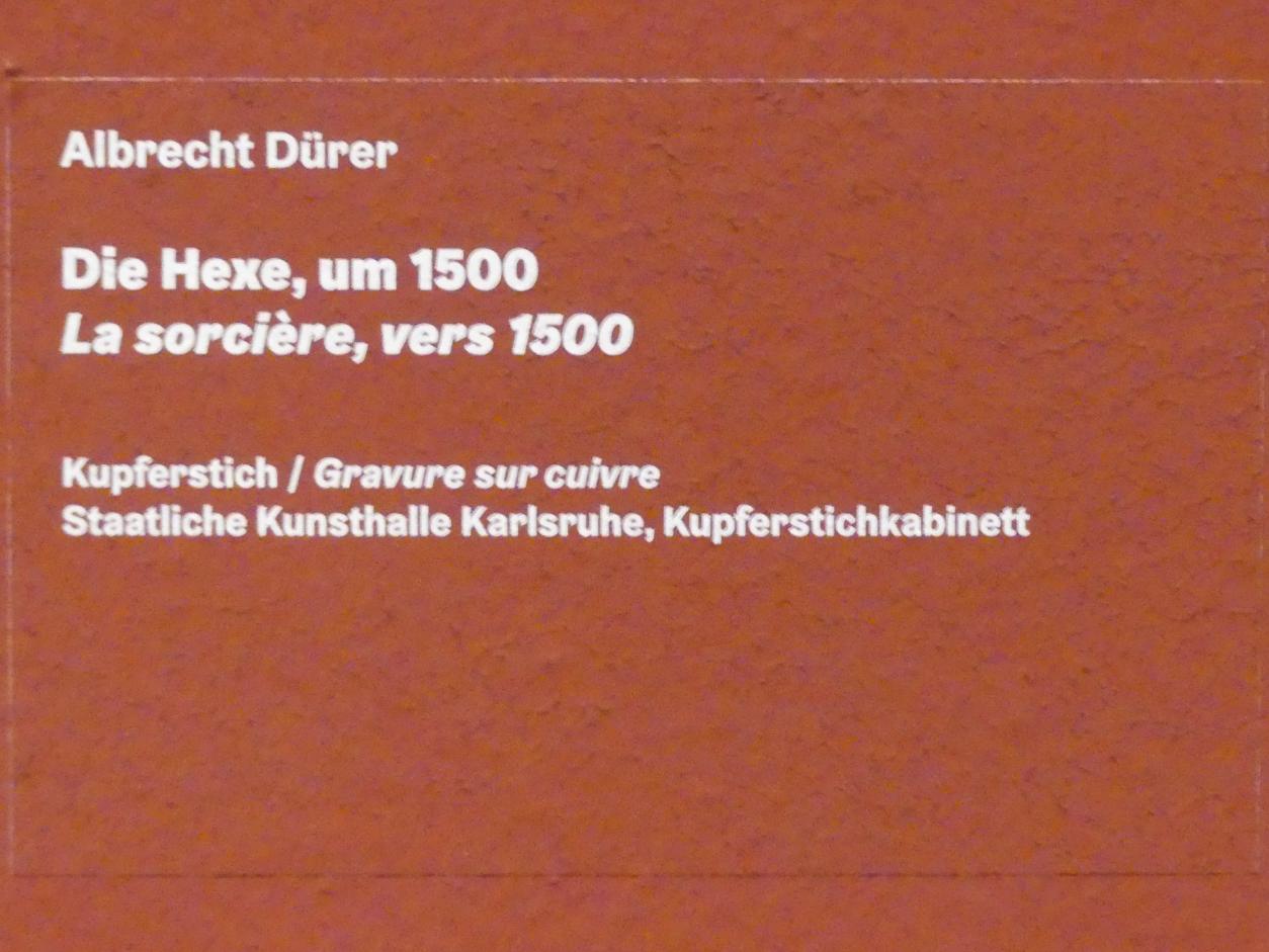 Albrecht Dürer (1490–1526), Die Hexe, Karlsruhe, Staatliche Kunsthalle, Ausstellung "Hans Baldung Grien, heilig | unheilig", Saal 7, um 1500, Bild 3/3