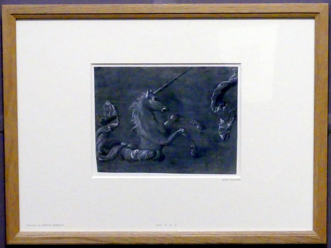 Hans Baldung Grien (1500–1544), Studie für ein Einhorn, Karlsruhe, Staatliche Kunsthalle, Ausstellung "Hans Baldung Grien, heilig | unheilig", Saal 13, 1544, Bild 2/3