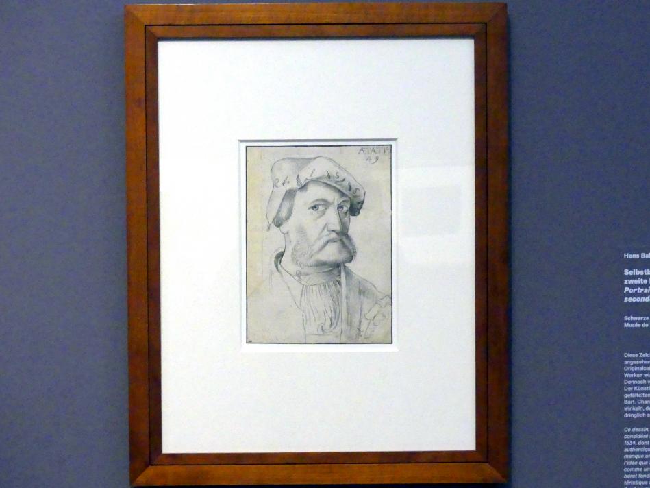 Hans Baldung Grien (Kopie) (1513–1600), Selbstbildnis im Alter von 49 Jahren, Karlsruhe, Staatliche Kunsthalle, Ausstellung "Hans Baldung Grien, heilig | unheilig", Saal 13, 2. Hälfte 16. Jhd., Bild 2/3