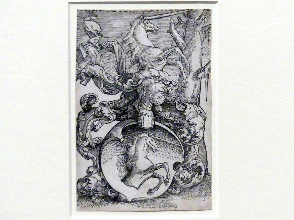 Hans Baldung Grien (1500–1544), Wappen der Familie Baldung, Karlsruhe, Staatliche Kunsthalle, Ausstellung "Hans Baldung Grien, heilig | unheilig", Saal 13, um 1530