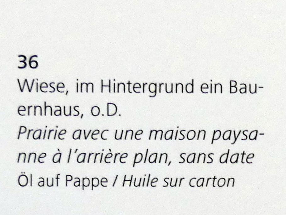 Hans Thoma (1860–1912), Wiese, im Hintergrund ein Bauernhaus, Karlsruhe, Staatliche Kunsthalle, Kosmos Thoma, Undatiert, Bild 2/2