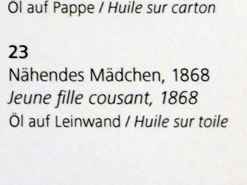 Hans Thoma (1860–1912), Nähendes Mädchen, Karlsruhe, Staatliche Kunsthalle, Kosmos Thoma, 1868, Bild 2/2