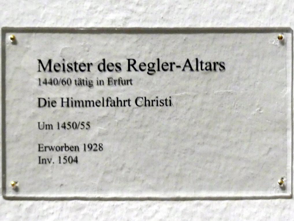Meister des Regler-Altars (1452), Die Himmelfahrt Christi, Karlsruhe, Staatliche Kunsthalle, Saal 15, um 1450–1455, Bild 2/2