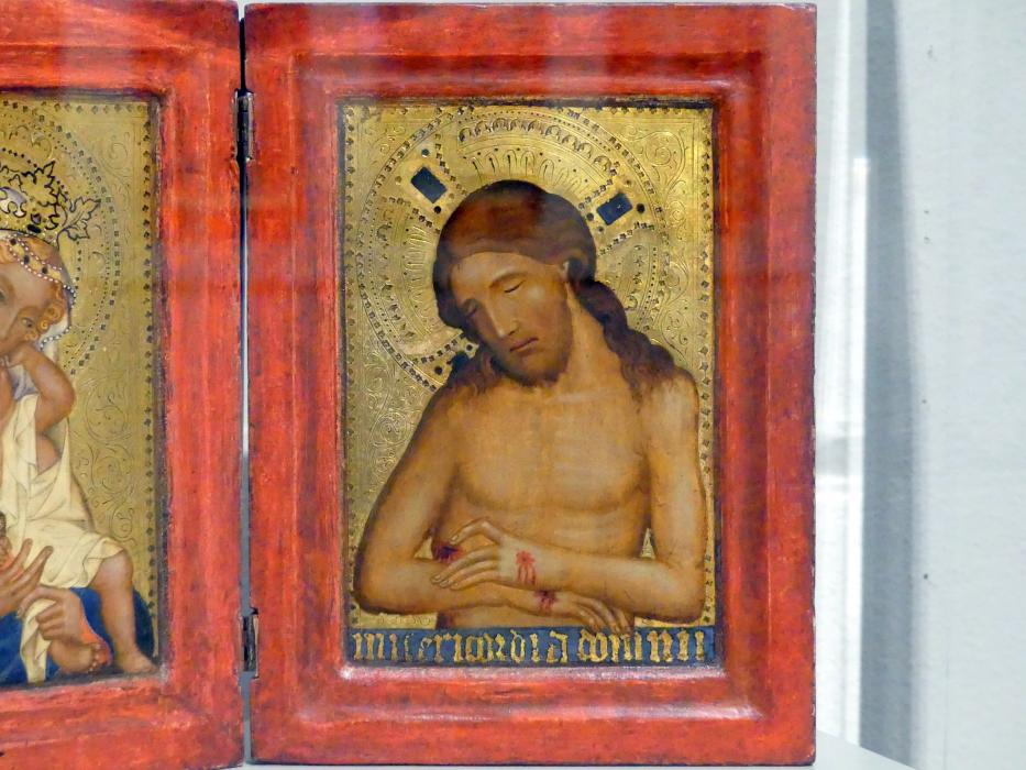 Diptychon: Maria mit dem Kinde und Christus als Schmerzensmann, Karlsruhe, Staatliche Kunsthalle, Saal 16, um 1360, Bild 3/4