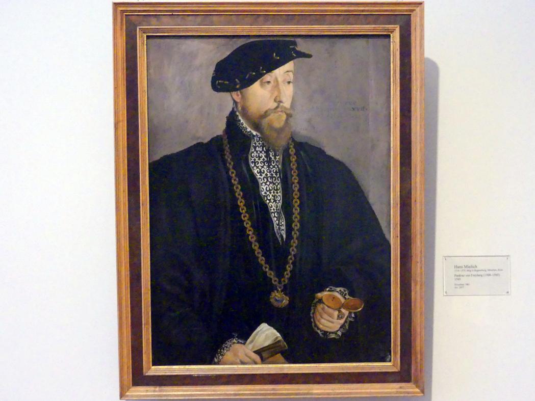 Hans Mielich (1540–1560), Pankraz von Freyberg (1508-1565), Karlsruhe, Staatliche Kunsthalle, Saal 17, 1545