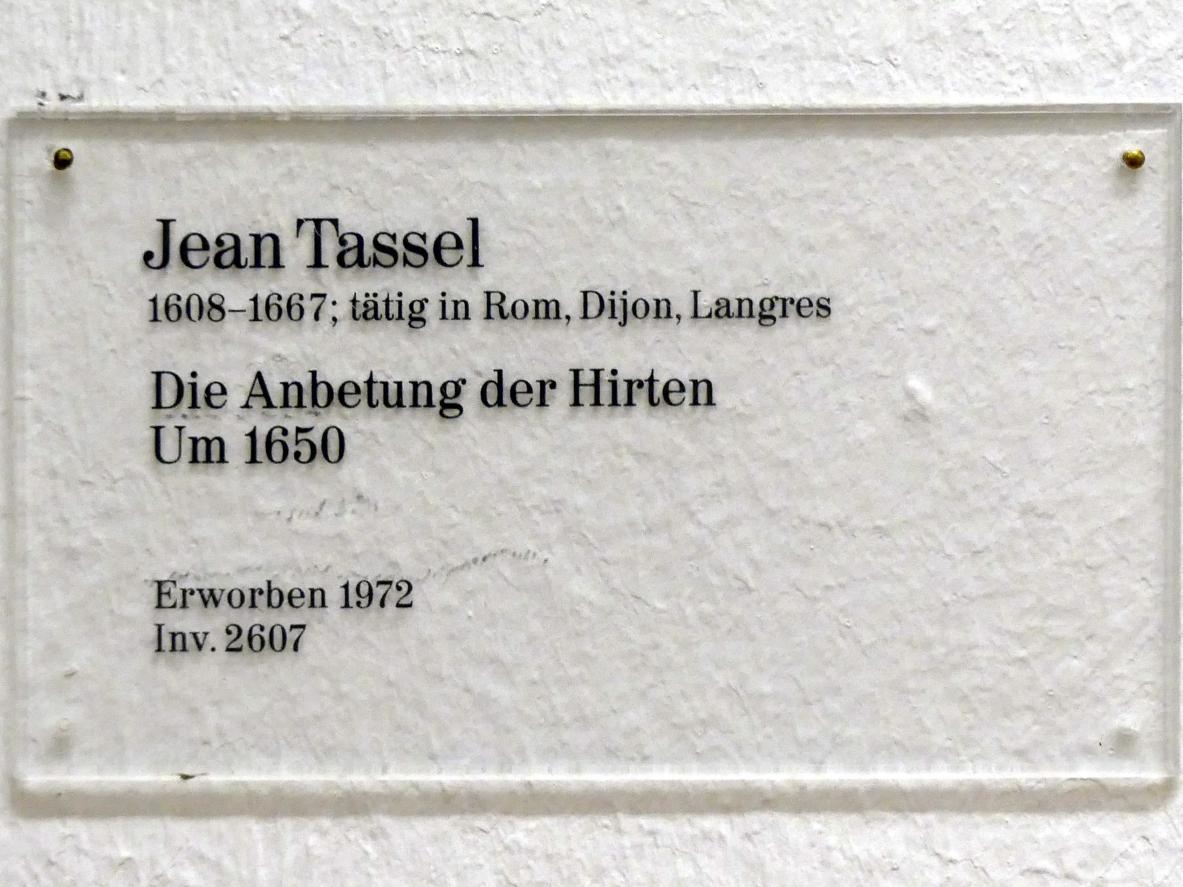 Jean Tassel (1650–1660), Die Anbetung der Hirten, Karlsruhe, Staatliche Kunsthalle, Saal 22, um 1650, Bild 2/2