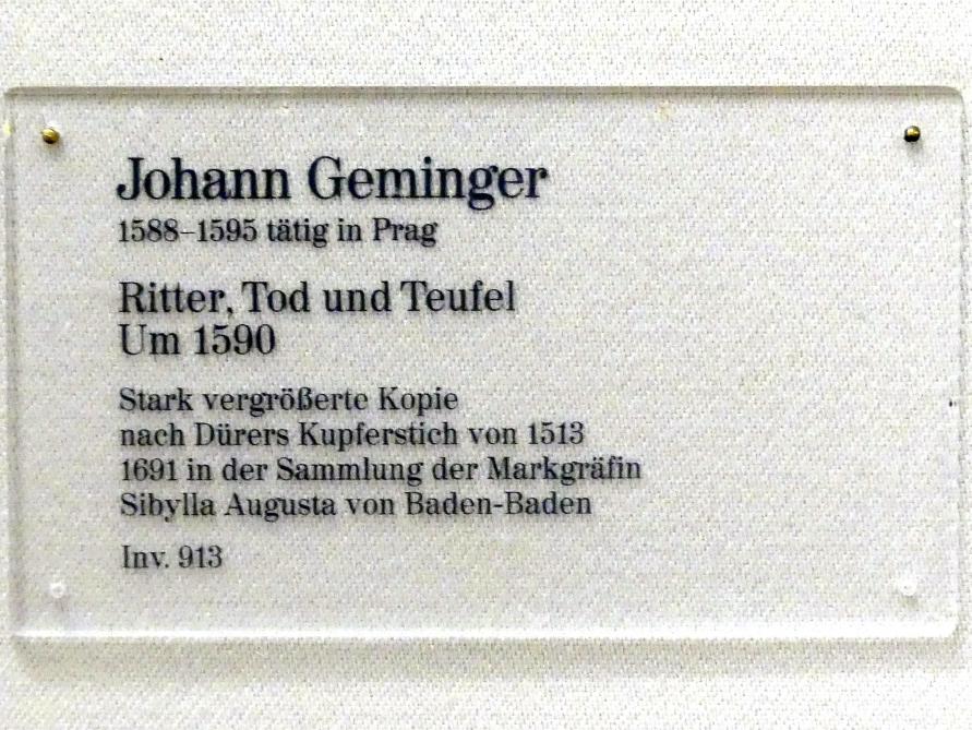 Johann Geminger (1590), Ritter, Tod und Teufel, Karlsruhe, Staatliche Kunsthalle, Saal 30, um 1590, Bild 2/2
