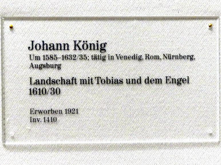 Johann (Hans) König (1612–1642), Landschaft mit Tobias und dem Engel, Karlsruhe, Staatliche Kunsthalle, Saal 31, 1610–1630, Bild 2/2