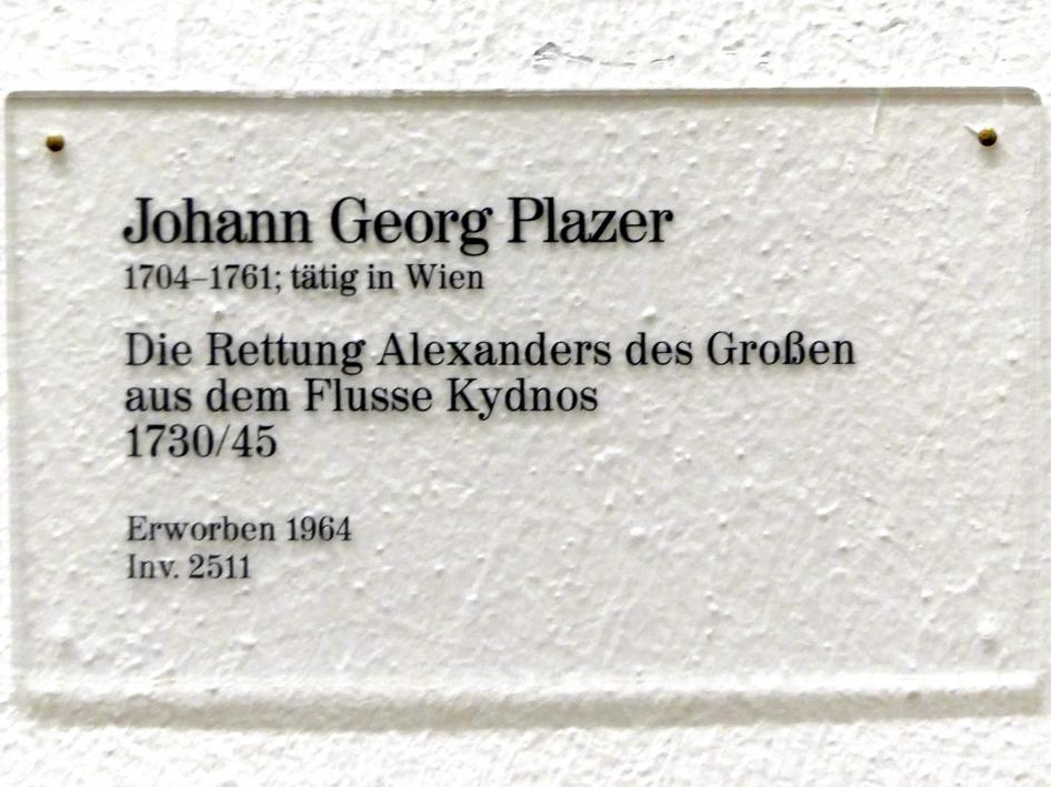 Johann Georg Platzer (1725–1750), Die Rettung Alexanders des Großen aus dem Flusse Kydnos, Karlsruhe, Staatliche Kunsthalle, Saal 32, 1730–1745, Bild 2/2