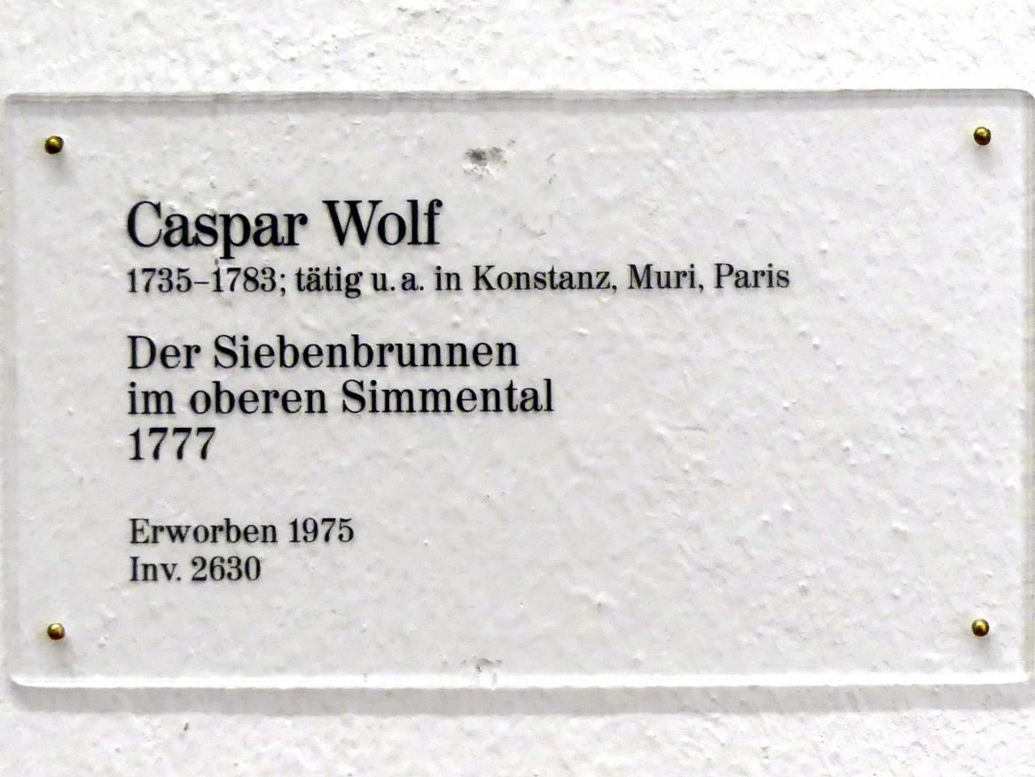 Caspar Wolf (1777), Der Siebenbrunnen im oberen Simmental, Karlsruhe, Staatliche Kunsthalle, Saal 36, 1777, Bild 2/2