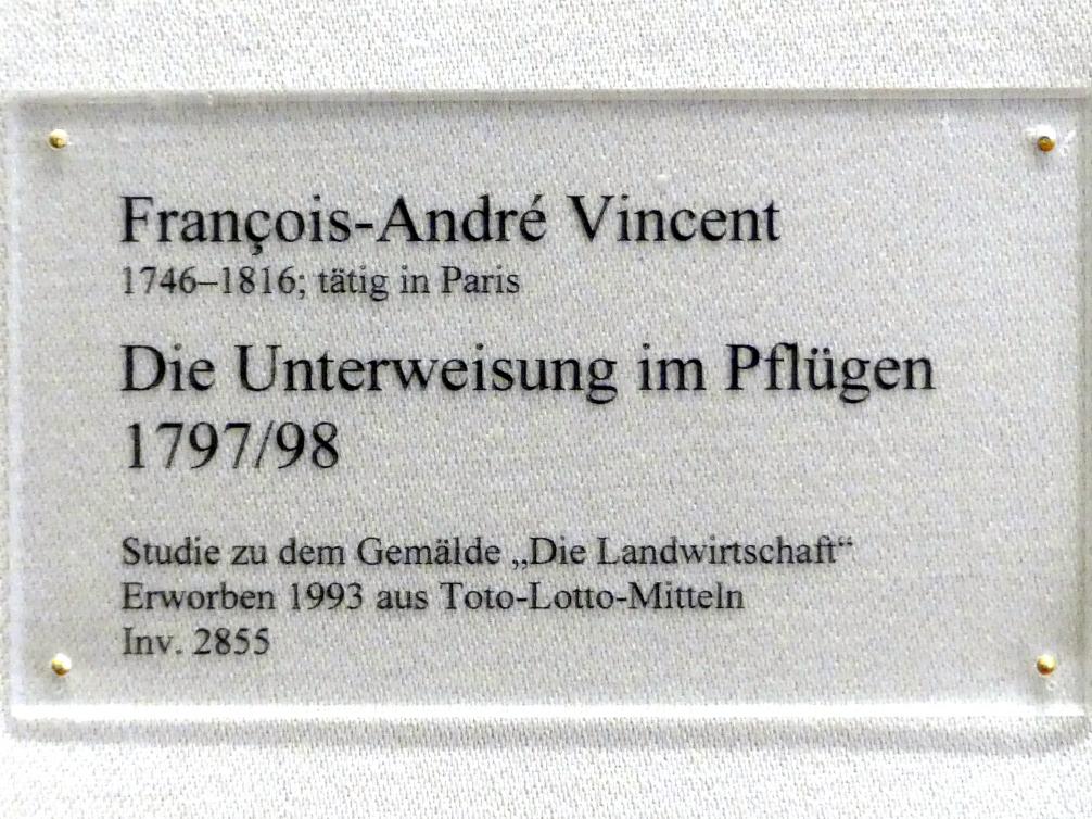 François-André Vincent (1770–1804), Die Unterweisung im Pflügen, Karlsruhe, Staatliche Kunsthalle, Saal 37, 1797–1798, Bild 2/2