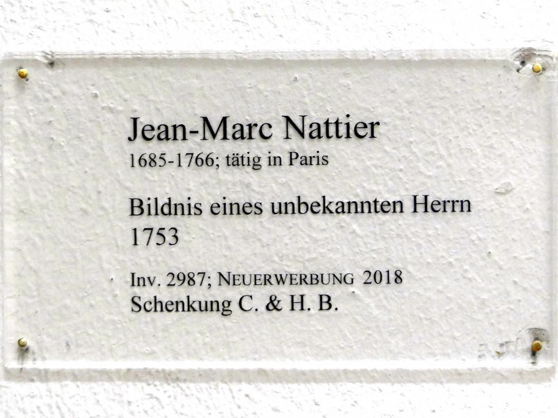 Jean-Marc Nattier (1719–1756), Bildnis eines unbekannten Herrn, Karlsruhe, Staatliche Kunsthalle, Saal 38, 1753, Bild 2/2