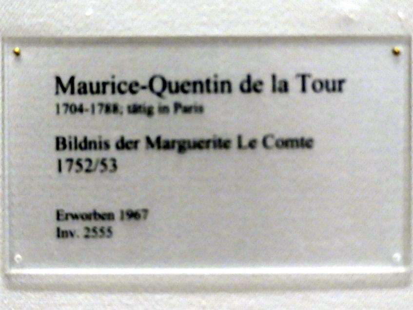 Maurice Quentin de La Tour (1749–1765), Bildnis der Marguerite Le Comte, Karlsruhe, Staatliche Kunsthalle, Saal 38, 1752–1753, Bild 2/2