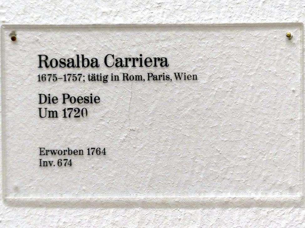 Rosalba Carriera (1712–1746), Die Poesie, Karlsruhe, Staatliche Kunsthalle, Saal 38, um 1720, Bild 2/2