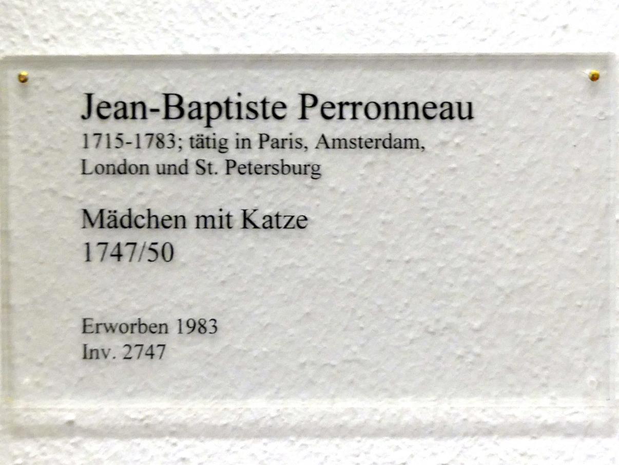 Jean-Baptiste Perronneau (1743–1757), Mädchen mit Katze, Karlsruhe, Staatliche Kunsthalle, Saal 38, 1747–1750, Bild 2/2