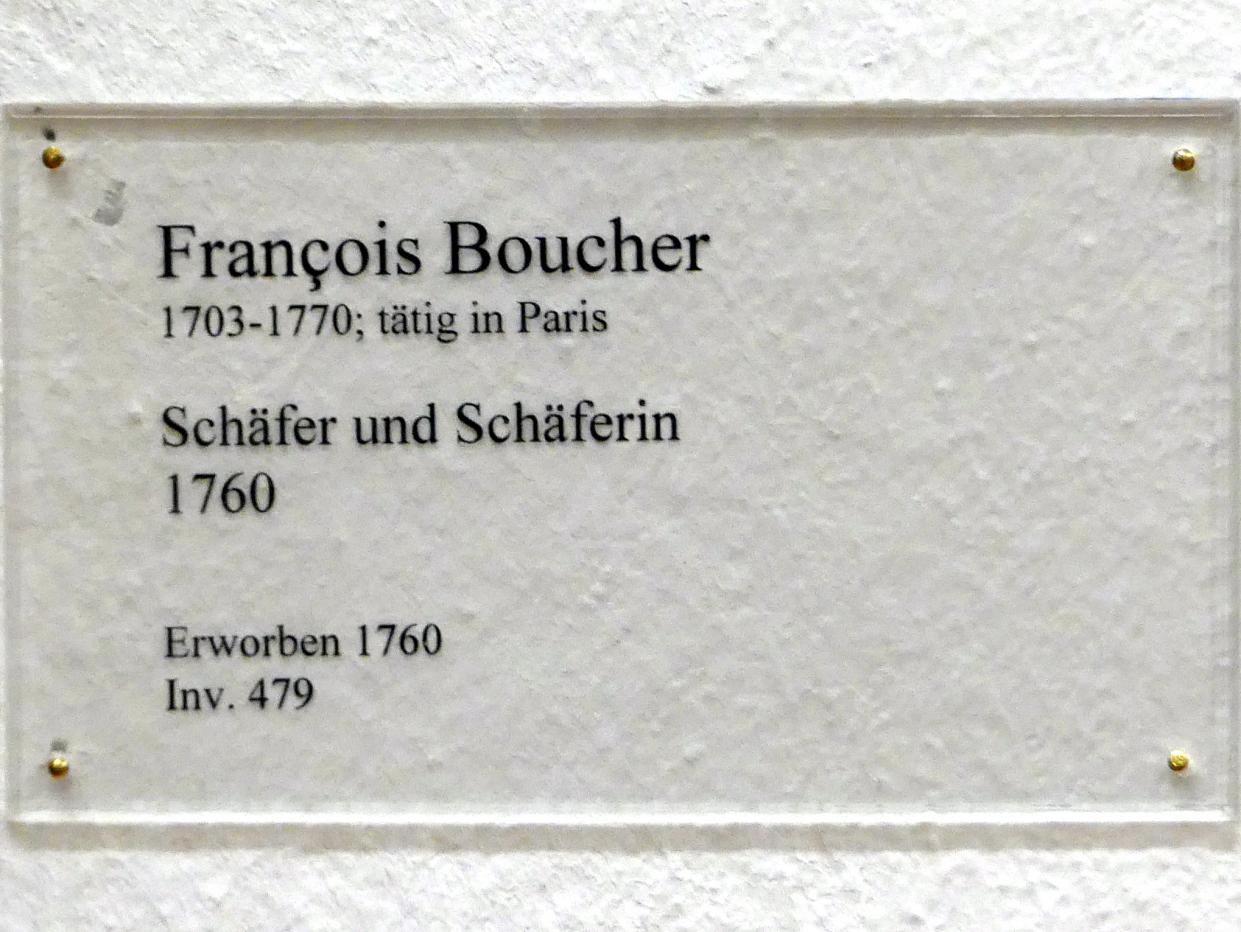 François Boucher (1728–1800), Schäfer und Schäferin, Karlsruhe, Staatliche Kunsthalle, Saal 39, 1760, Bild 2/2