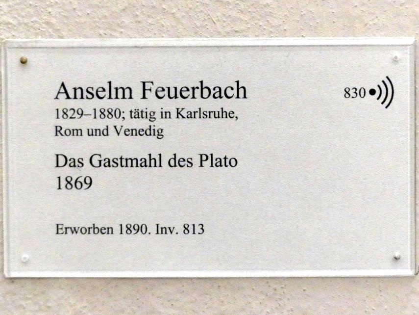 Anselm Feuerbach (1846–1878), Das Gastmahl des Plato, Karlsruhe, Staatliche Kunsthalle, Saal 62, 1869, Bild 2/2