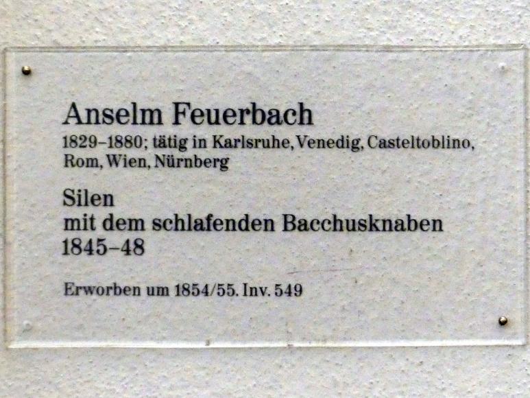 Anselm Feuerbach (1846–1878), Silen mit dem schlafenden Bacchusknaben, Karlsruhe, Staatliche Kunsthalle, Saal 62, 1845–1848, Bild 2/2
