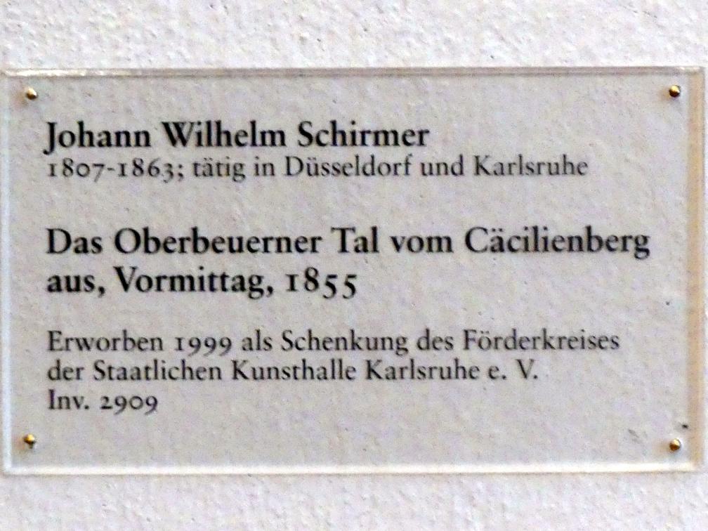 Johann Wilhelm Schirmer (1830–1860), Das Oberbeuerner Tal vom Cäcilienberg aus, Karlsruhe, Staatliche Kunsthalle, Saal 63, 1855, Bild 2/2