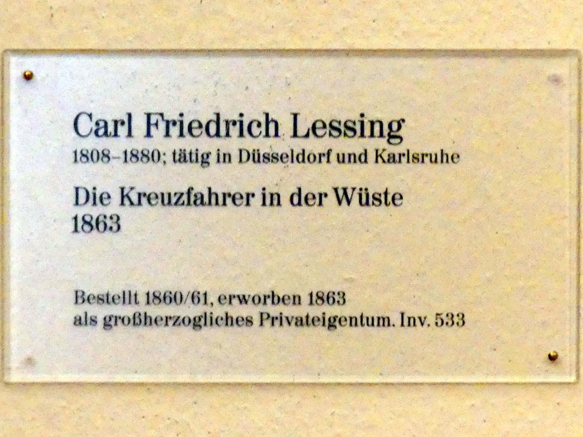 Carl Friedrich Lessing (1828–1878), Die Kreuzfahrer in der Wüste, Karlsruhe, Staatliche Kunsthalle, Saal 63, 1863, Bild 2/2
