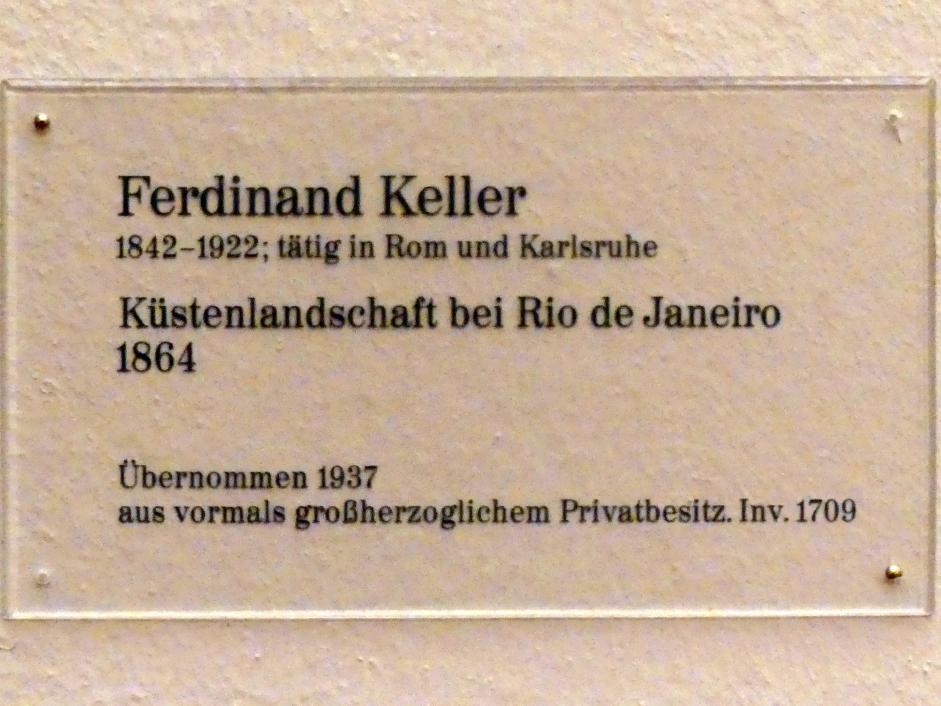 Ferdinand Keller (1864–1904), Küstenlandschaft bei Rio de Janeiro, Karlsruhe, Staatliche Kunsthalle, Saal 63, 1864, Bild 2/2