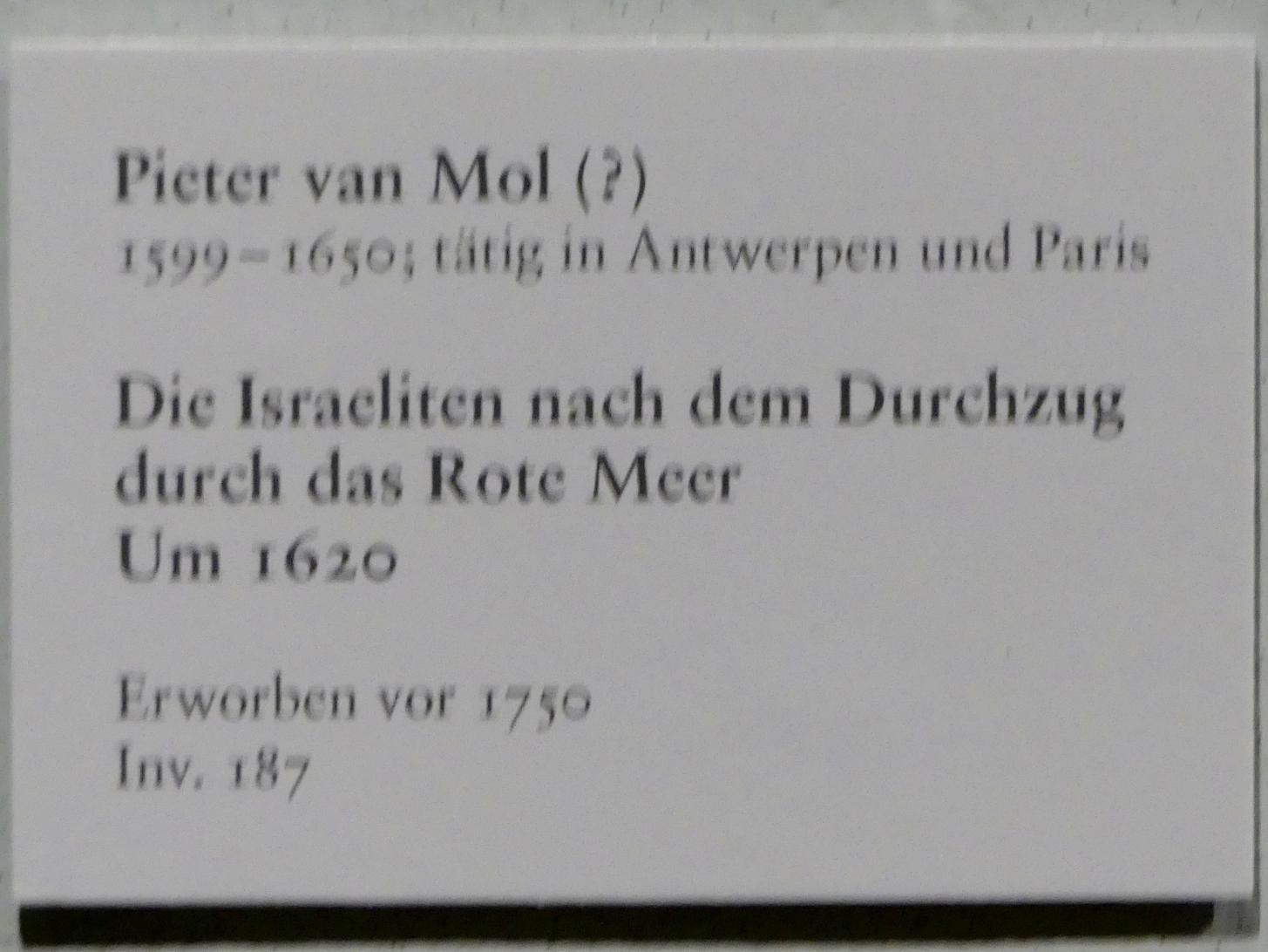 Die Israeliten nach dem Durchzug durch das Rote Meer, Karlsruhe, Staatliche Kunsthalle, Saal 70, um 1620, Bild 2/2