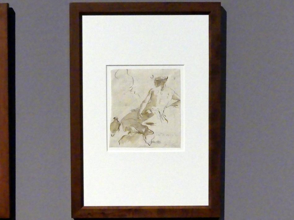 Giovanni Battista Tiepolo (1715–1785), Diana, Stuttgart, Staatsgalerie, Ausstellung "Tiepolo"  vom 11.10.2019 - 02.02.2020, Saal 5: Zeichnungen und Modelli, 1756–1757, Bild 2/3