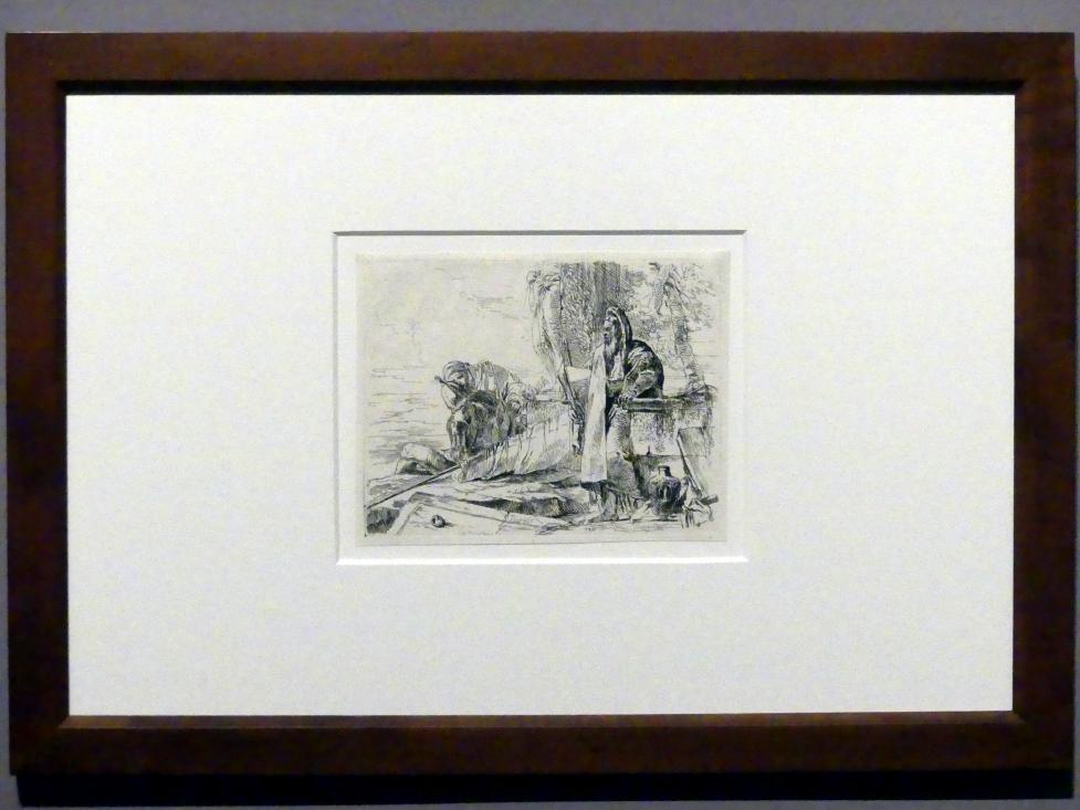 Giovanni Battista Tiepolo (1715–1785), Philosoph und zwei weitere Figuren, Stuttgart, Staatsgalerie, Ausstellung "Tiepolo"  vom 11.10.2019 - 02.02.2020, Saal 6: Karikaturen, Capricci und Scherzi, um 1740–1742, Bild 2/3