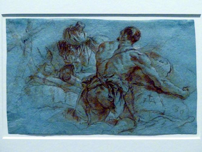 Giovanni Domenico Tiepolo (1743–1785), Orientalische Handelsleute mit Warenballen, Stuttgart, Staatsgalerie, Ausstellung "Tiepolo"  vom 11.10.2019 - 02.02.2020, Saal 8: Die Würzburger Residenz, 1753