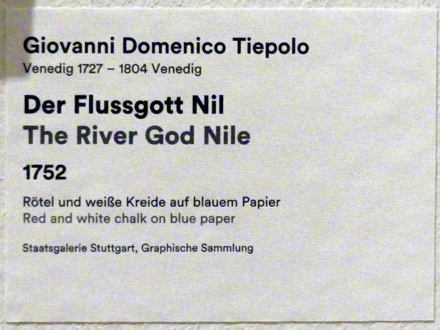 Giovanni Domenico Tiepolo (1743–1785), Der Flussgott Nil, Stuttgart, Staatsgalerie, Ausstellung "Tiepolo"  vom 11.10.2019 - 02.02.2020, Saal 8: Die Würzburger Residenz, 1752, Bild 3/3
